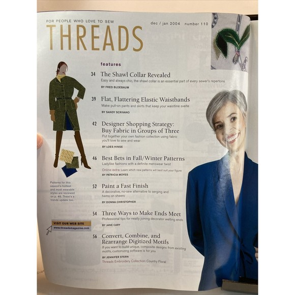 Taunton's Threads Magazine January 2004 #110 See Pics for Articles - Picture 2 of 3